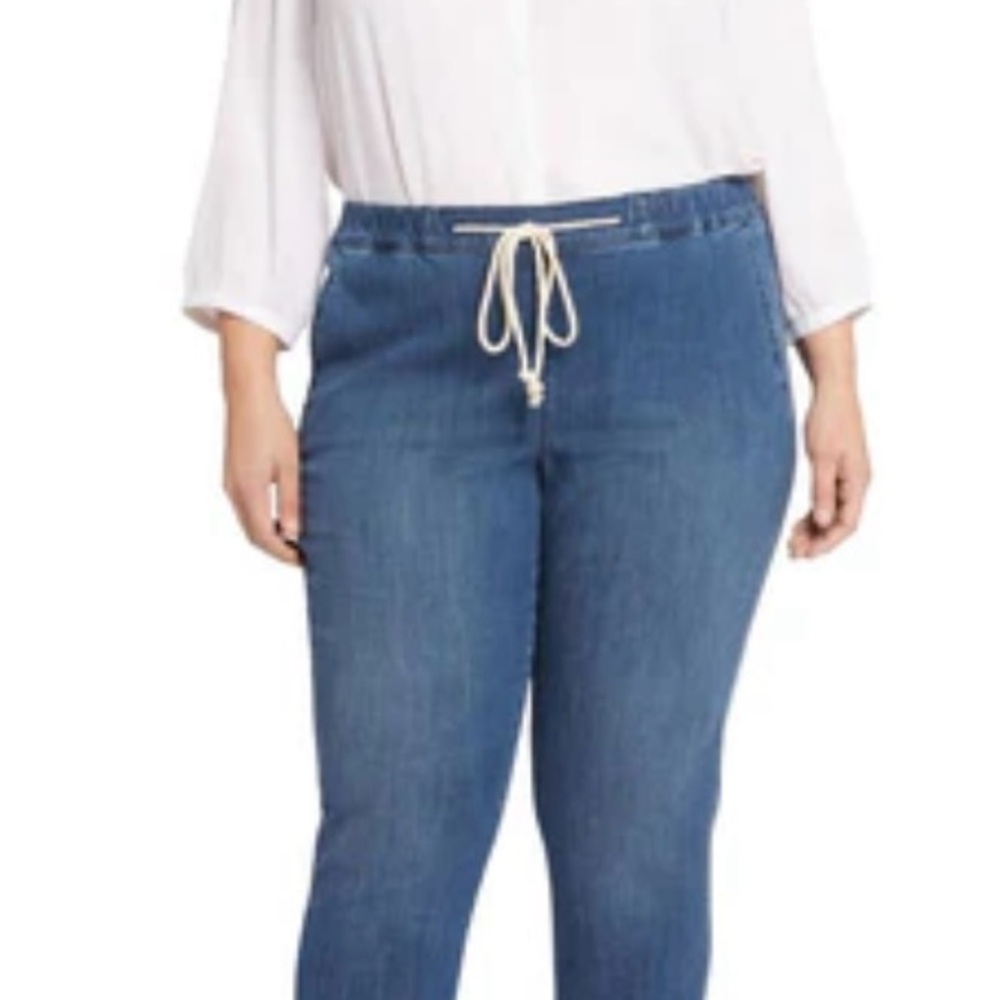 NYDJ Blue Drawstring Jeggings NEW Sz 14